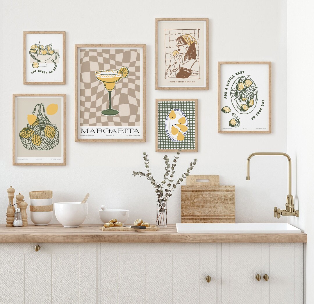 Kitchen Wall Art, Kitchen Print Set of 6, Aesthetic Kitchen Decor ...