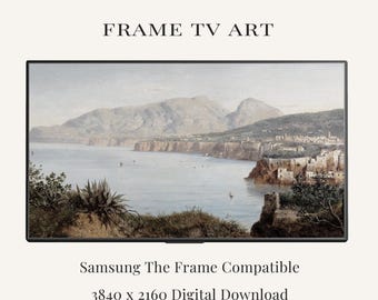 Vintage Italian Seascape Art | Amalfi Coastal Landscape for Frame TV (Digital Download)