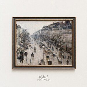 Vintage Winter Print, Moody Wall Art, Antique Christmas Decor