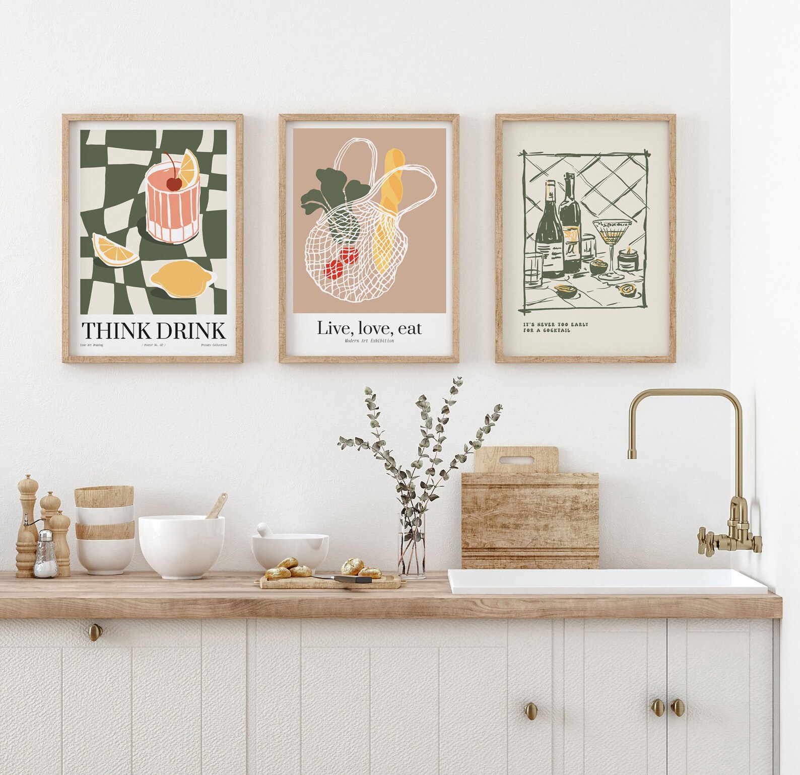 Kitchen Wall Art, Kitchen Print Set of 7, Aesthetic Kitchen Decor, Dining Room Wall Decor ...