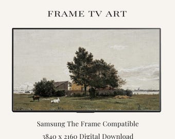 Vintage Farmhouse Frame TV Art | Pastoral Country Landscape | Rustic Countryside Samsung Frame TV Art | Cottagecore Wall Art Download
