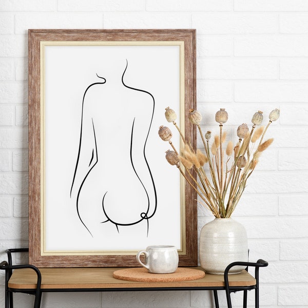 Nude Line Drawing DIGITAL DOWNLOAD Minimalist Wall Art Abstract Art Print Minimal Line Art Bedroom Wall Art GIFT for aesthetic home decor