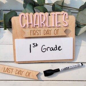 Personalized first/last day of school signs, dry erase reusable board, custom milestone school board, last day