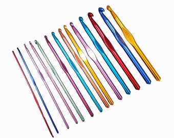 Aluminum Crochet Hook, Lightweight and Comfortable, 14 sizes