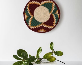 Crochet Wall Plate, Crochet Decor, Wall Hanging, Boho Wall Decor, Handmade Home, Handmade Gift, Crochet Taperstry, Crochet Pattern