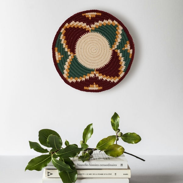 Crochet Wall Plate, Crochet Decor, Wall Hanging, Boho Wall Decor, Handmade Home, Handmade Gift, Crochet Taperstry, Crochet Pattern