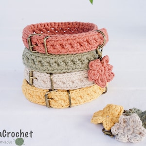 Dog Collar Crochet Pattern Video Tutorial, Dog Leash Crochet Pattern Tutorial, Boho Dog Collar, Dog Leash Crochet, Digital Download image 2