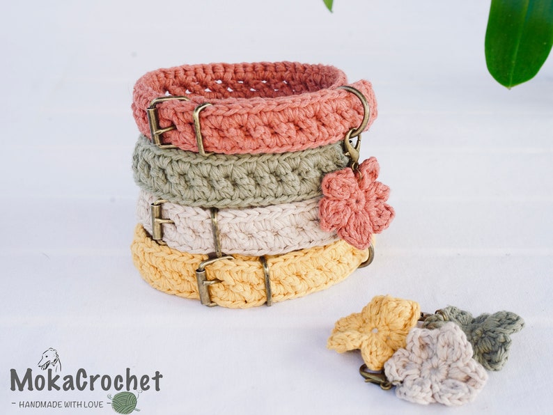 Dog Collar Crochet Pattern Video Tutorial, Dog Leash Crochet Pattern Tutorial, Boho Dog Collar, Dog Leash Crochet, Digital Download image 2