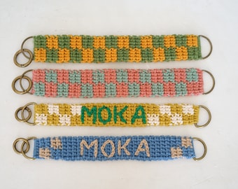 Crochet Dog Collar Pattern, Video Tutorial, Boho Style, Customizable Name Tag (PDF Download)