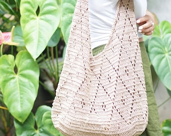 Diamond Crochet Bag Pattern: Rafia Summer Beach Bag (PDF Download)