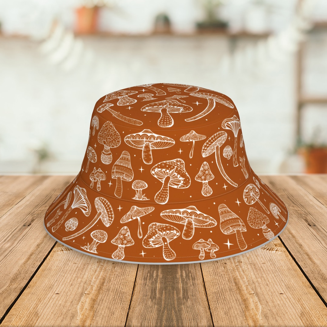 Magic Mushroom Bucket Hat Mushroom Hat, Beach Hat, Trippy Bucket Hat