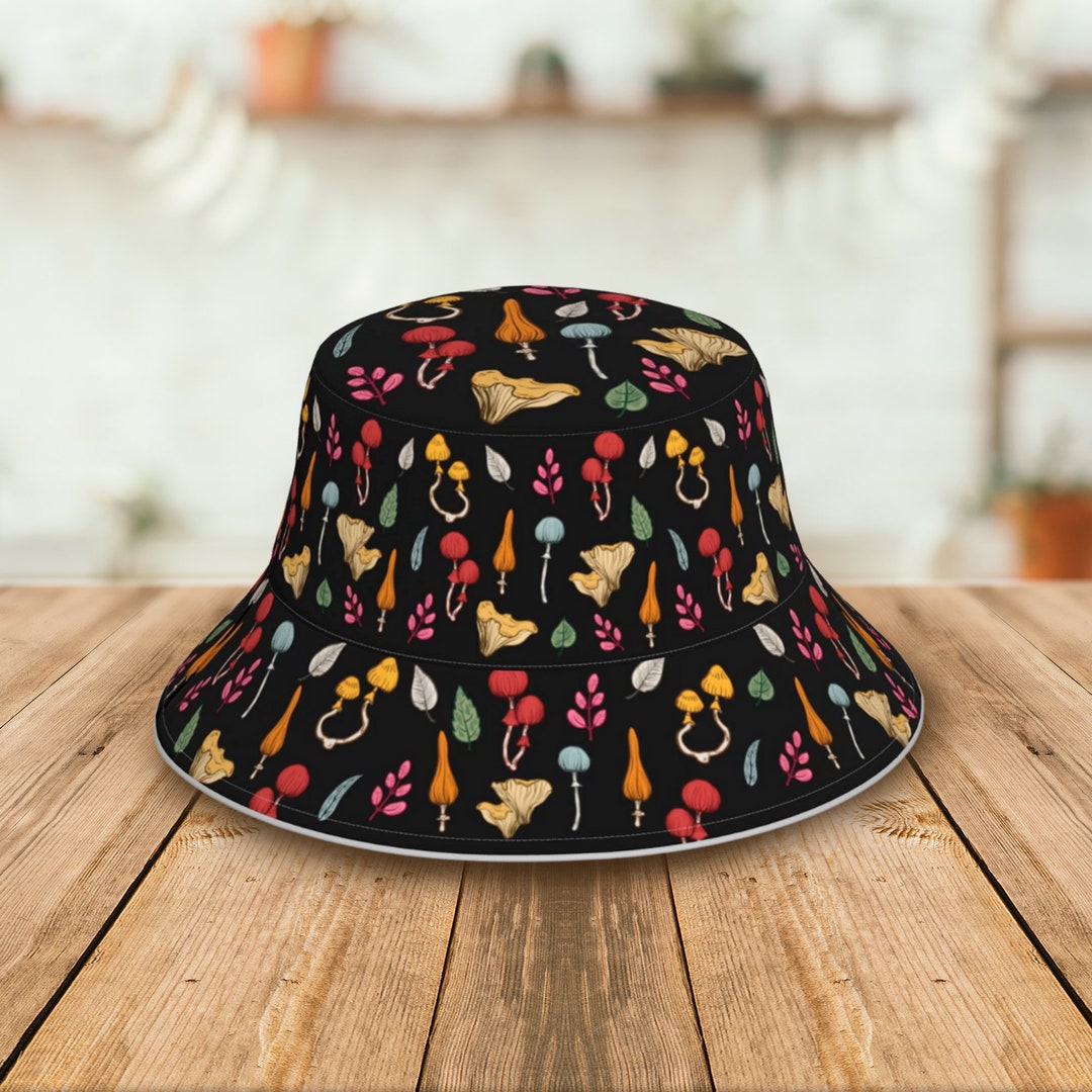 Mushroom Bucket Hat Mushroom Hat, Unisex Bucket Hat, Mushroom Printed