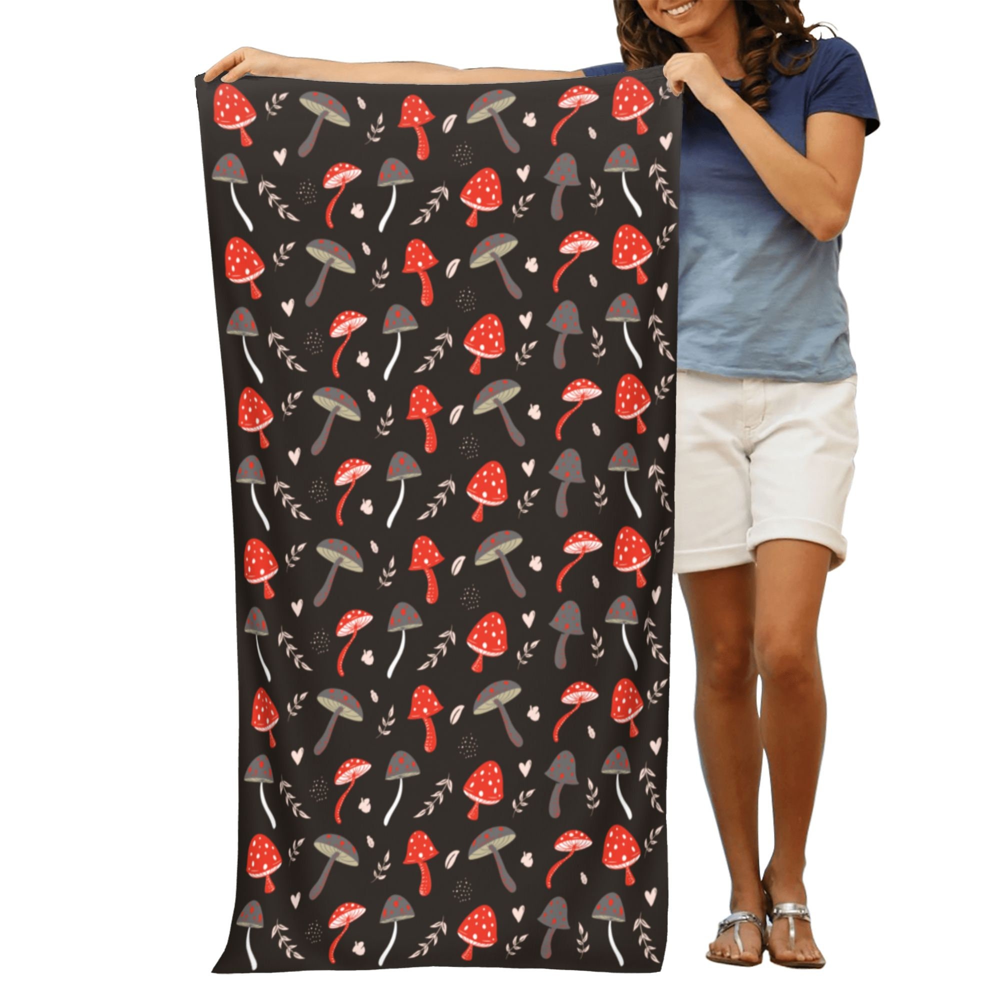 Magic Mushroom Bath Towel Mushroom Beach Towels, Cottagecore Beach ...