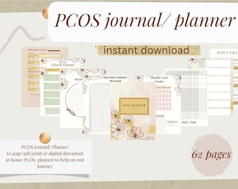 PCOS Digital Journal / Planner | PCOS Printable Journal | pcos Journal | Gift | pcos Canva Editable Planner