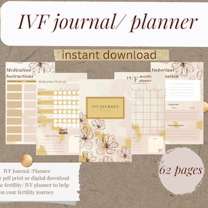 Diario digitale IVF / Pianificatore / Diario stampabile IVF / Diario di infertilità / Regalo IVF / Pianificatore IVF Canva