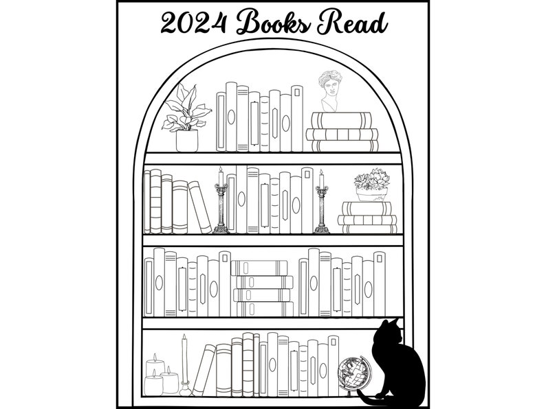 2024 Bookshelf Reading Tracker Printable Etsy