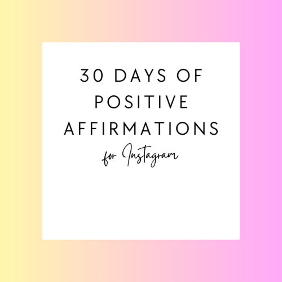 30 Days of Positive Affirmations for Instagram Etsy