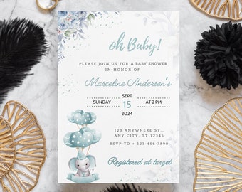 Baby Shower Invite, On the Way Baby Shower Invitation, Baby Shower Invitation, Girl Baby Shower, Boy Baby Shower Invite, Editable Or Printed