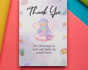 Cartes de remerciement florales modernes imprimées, carte de remerciement pour baby shower, cartes de remerciement baby shower, cartes de correspondance, cartes de remerciement de mariage personnalisées