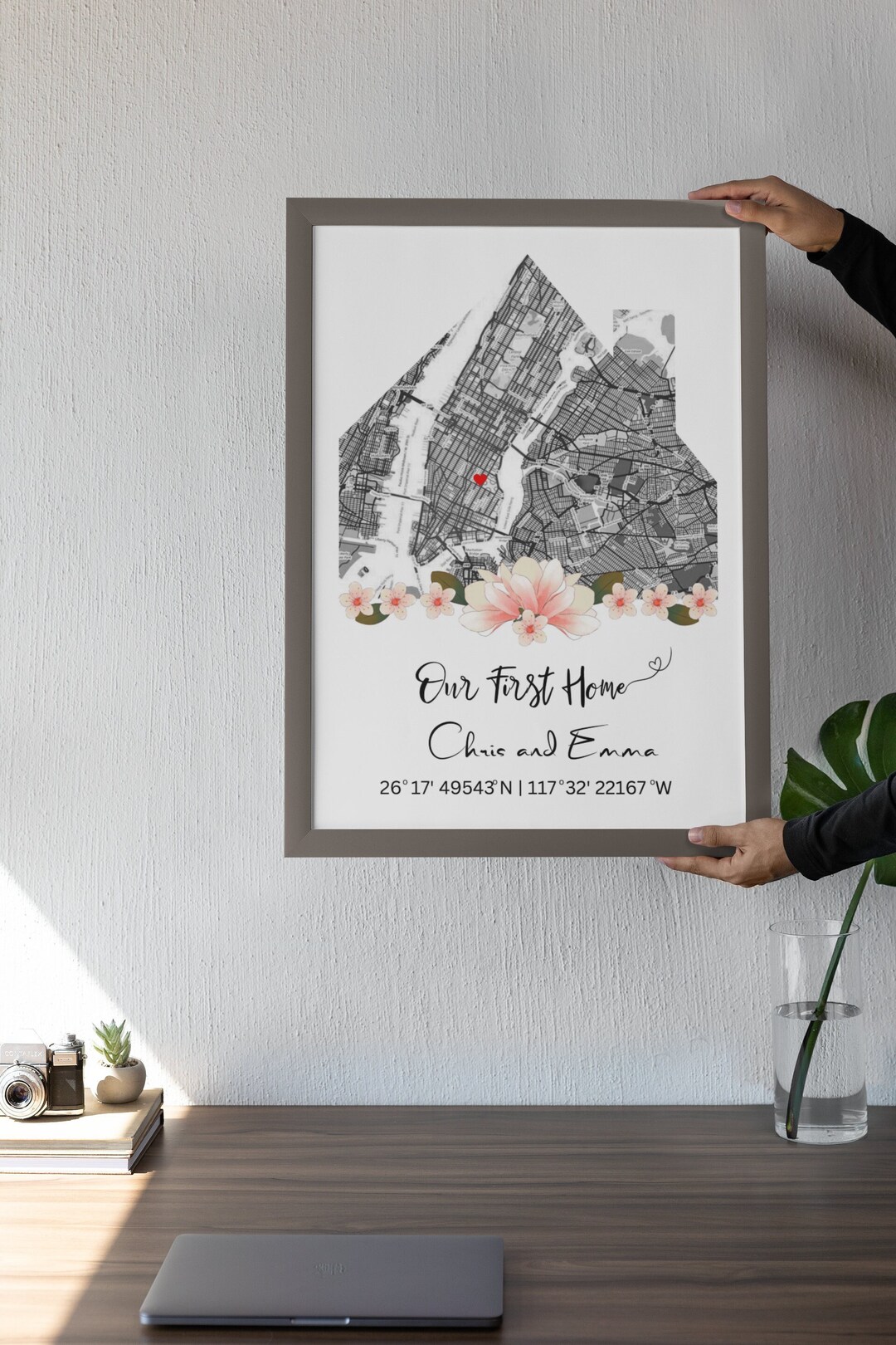 Custom Home Map, First Time Home Buyer, Personalized Housewarming Gift ...