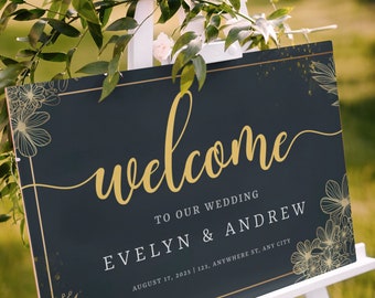 Minimalist Wedding Welcome Sign, Welcome Wedding Sign, Modern Wedding Signs, Large Wedding Sign, Welcome to Wedding Poster, PRINTS AVAILABLE