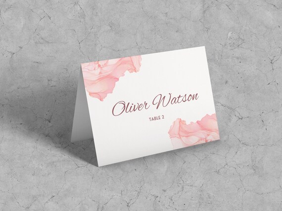 Personalized Printed Wedding Place Cards With Meal Choice Table Name Card Folded Custom Placement Cards Dinner Card Table Place Card Etsy Ireland