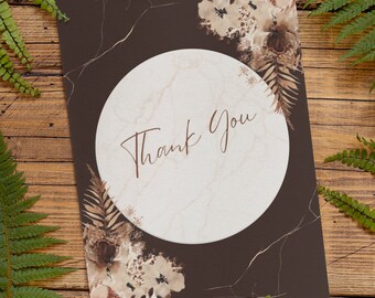 Gedrukte moderne bloemen dank u kaarten, bruids douche dank u kaart, baby douche dank u kaarten, notitiekaarten, aangepaste bruiloft dank u kaarten