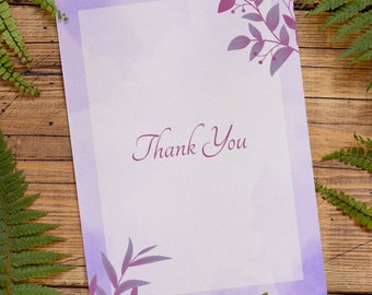 Gedrukte moderne bloemen dank u kaarten, bruids douche dank u kaart, baby douche dank u kaarten, notitiekaarten, aangepaste bruiloft dank u kaarten