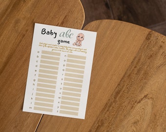 Personalized Printed baby Shower Game, Gender Neutral, Instant Download template,Baby Shower Signs,Fully Editable Modern Baby Shower Games,