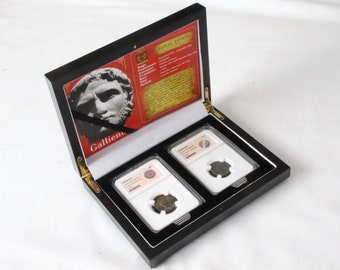 Display Box Only - Holds two NGC/PCGS/RGS Coin Slab Piano Lacquer Finish *Contents Not Included*