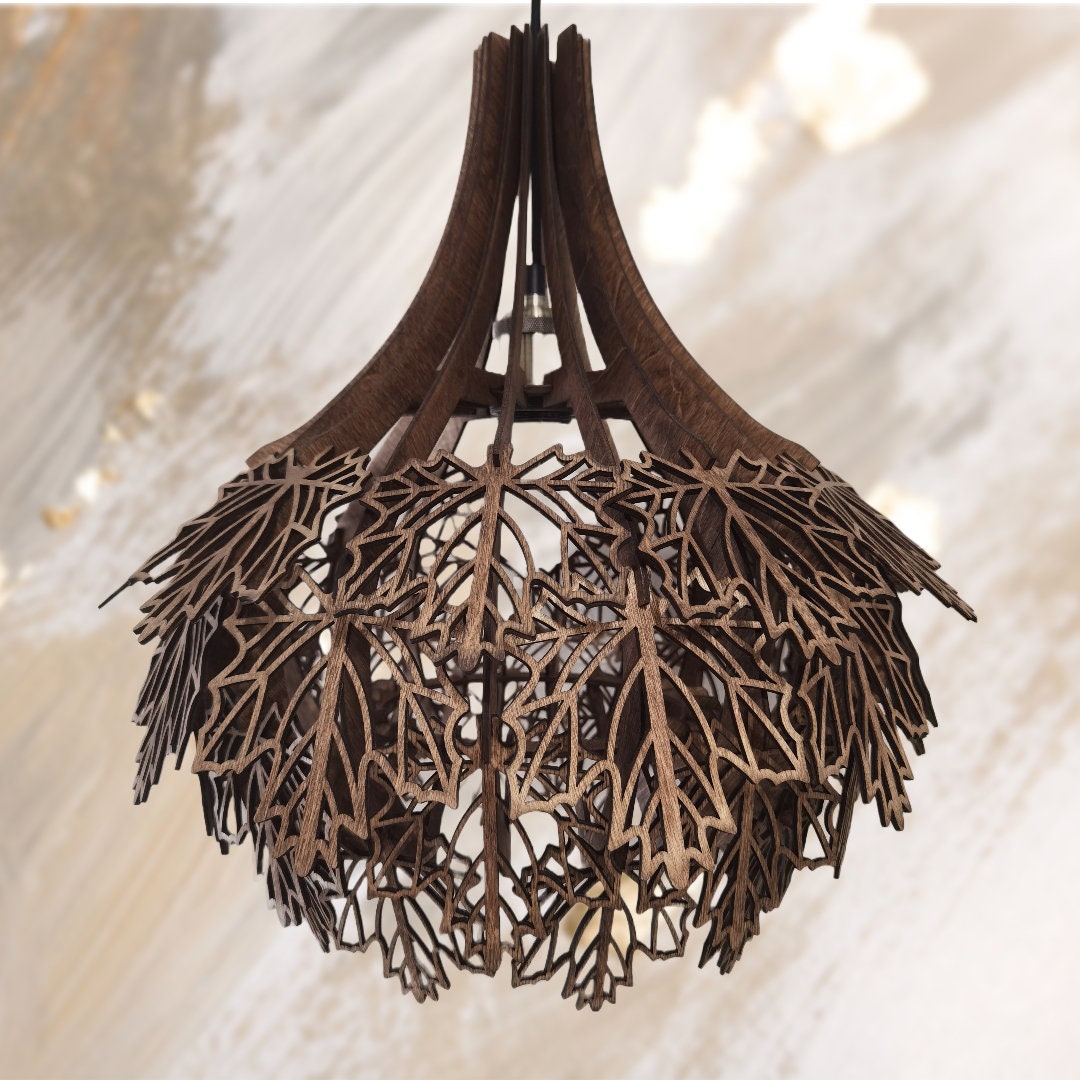 Pendant Light Wood Natural Wood Lamp Wooden Pendant Light Lamp Shade ...