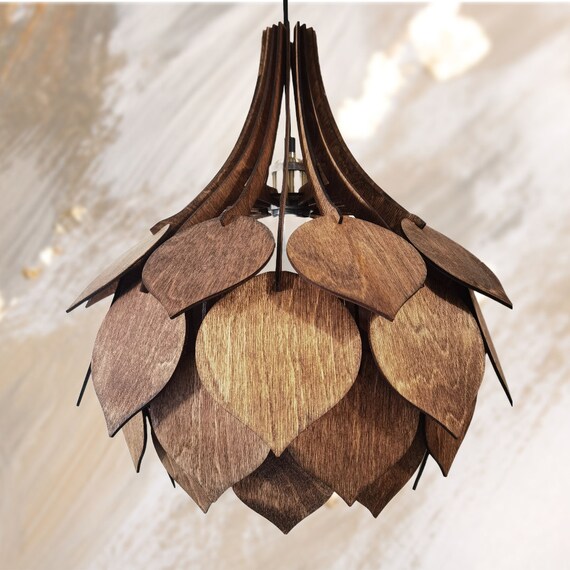 Natural wood chandelier online