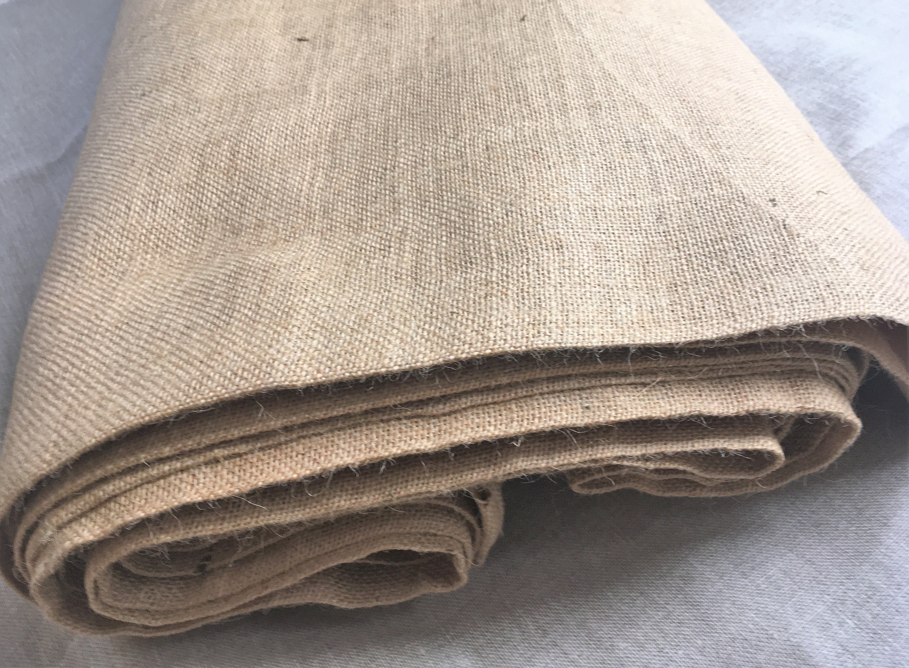 Monks Cloth Fine Fabric for Punch Needle, Natural Beige Cotton, Rug Hooking  Foundation Cloth, Material for Beginner, Begginer No Line Canvas 