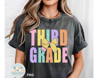 Third Grade PNG: Preppy 3rd Grade Back to School Teacher Design (Digital Download)