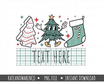 Etiqueta navideña personalizable PNG: Diseño navideño para niño (descarga digital)