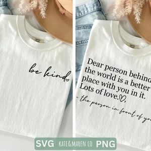 Dear person behind me svg, person behind me png, be kind svg, be kind png