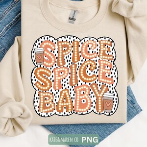 Gewürz Baby png, Retro Herbst PNG, Kürbisgewürz png, Halloween Sublimation