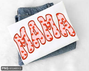 Mama Valentine, png-bestand: preppy moeder Valentijnsdagontwerp (digitale download)