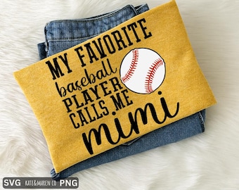 Baseball Mimi SVG PNG: Favorite Player, Grandma Design (Digital Download)