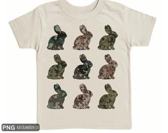 Camo Easter Bunny PNG: Boy Camouflage Easter Design (Digital Download)