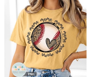 Leopard Baseball Mama PNG : Baseball Mom Design (téléchargement numérique)