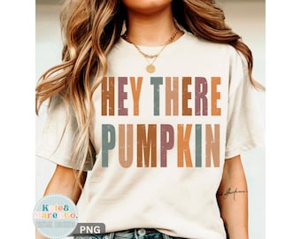 Hey There Pumpkin PNG: Boho Fall and Halloween Design (Digital Download)