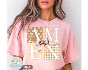 Amen PNG: Antique Floral Christian Religious Design (Digital Download)