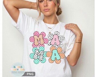 Retro Daisy Mama PNG: Mother's Day Mom Sublimation Design (Digital Download)