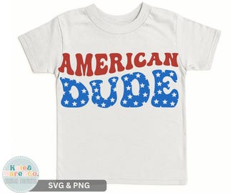 American Dude 4th of July SVG PNG: Diseño patriótico para niños (descarga digital)