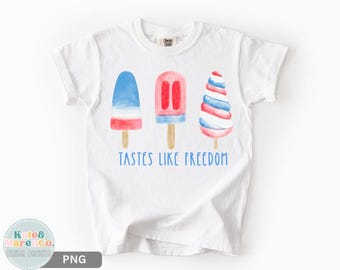 Sucettes glacées pour enfants du 4 juillet PNG : rouge, blanc et bleu (téléchargement numérique)