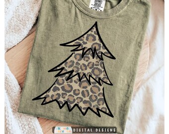 Leopard Christmas Tree PNG: Preppy Holiday Design (Digital Download)