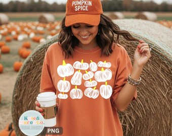 Preppy White Pumpkin PNG: Boho Fall Design (Digital Download)