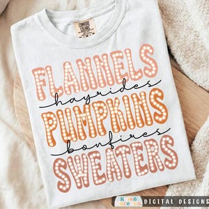 Fall PNG: Pumpkins, Flannels and Sweaters Design (Digital Download)