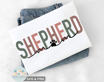 Shepherd Mom SVG PNG: GSD Dog Mom Design (Digital Download)